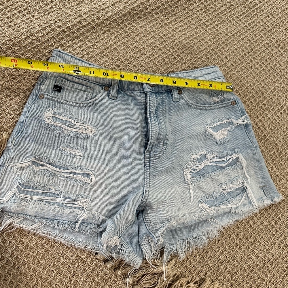 KanCan Blue Vintage Distressed Jean Shorts - Picture 5 of 6